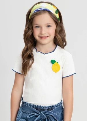 Blusa Infantil com Limão Crochet Up Baby Branco - UP BABY