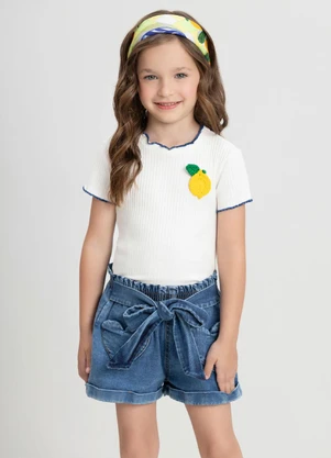 Blusa Infantil com Limão Crochet Up Baby Branco - UP BABY