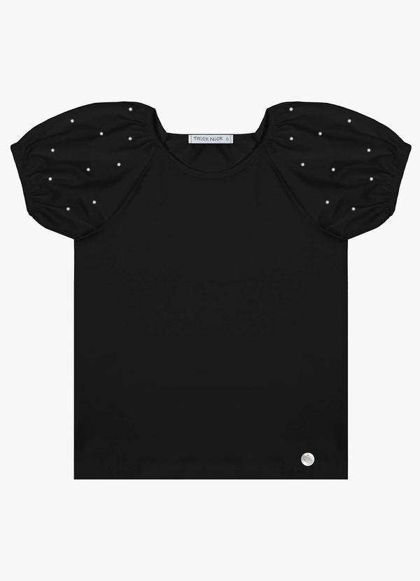 Trick Nick - Blusa Infantil com Pérolas Preto
