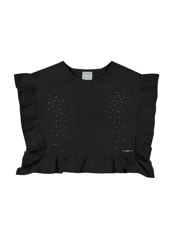Quimby - Blusa Infantil com Strass para Menina Preto 4