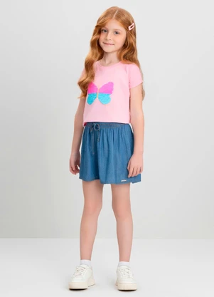 Blusa Infantil com Strass para Menina Quimby Rosa - QUIMBY