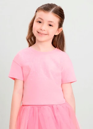 Blusa Infantil com Strass para Menina Quimby Rosa - QUIMBY