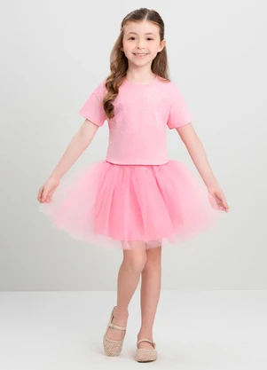Blusa Infantil com Strass para Menina Quimby Rosa - QUIMBY