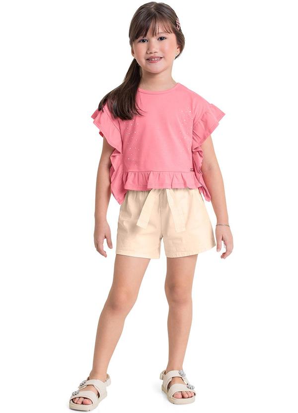 Quimby - Blusa Infantil com Strass para Menina Rosa 2