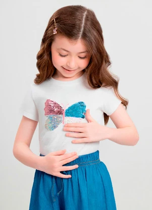 Blusa Infantil com Strass Quimby Branco - QUIMBY