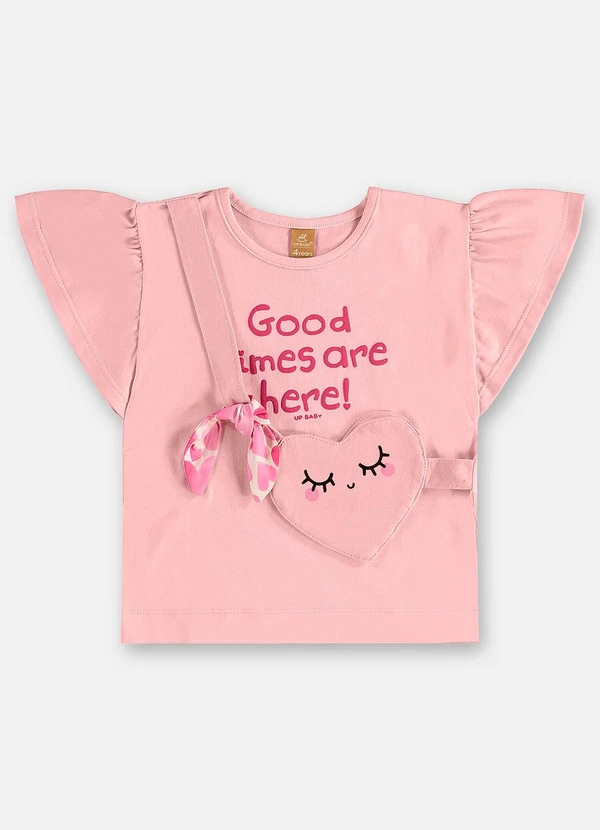 Up Baby - Blusa Infantil Cotton com Laço Rosa 3