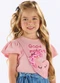 Up Baby - Blusa Infantil Cotton com Laço Vermelho - variação: Rosa