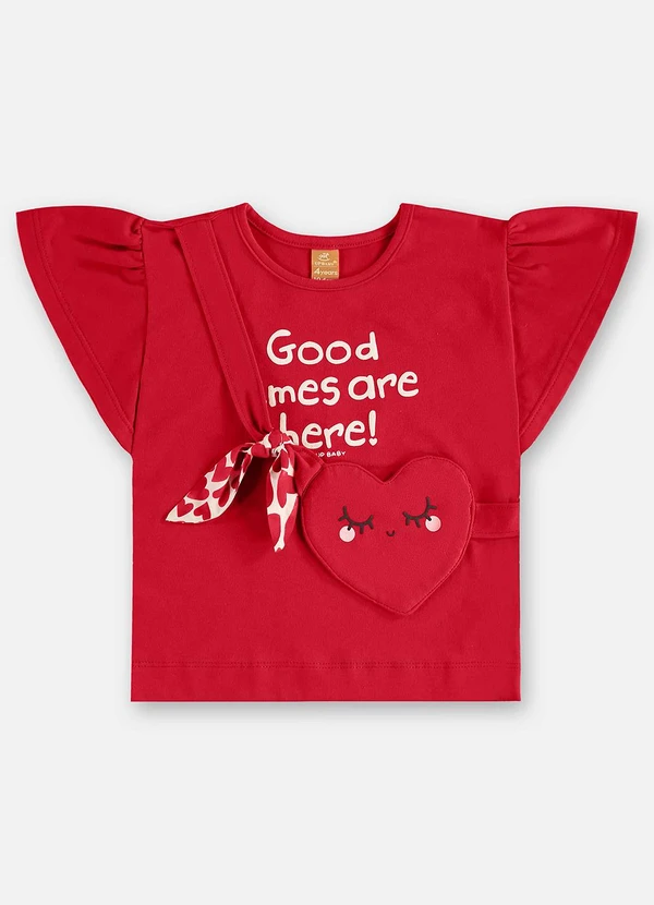 Up Baby - Blusa Infantil Cotton com Laço Vermelho 3