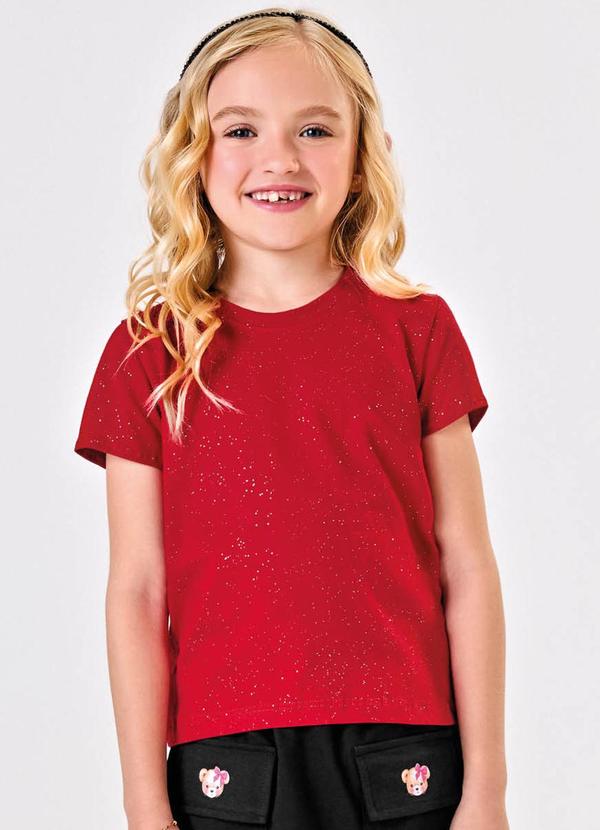 Trick Nick - Blusa Infantil Cotton Glitter Vermelho