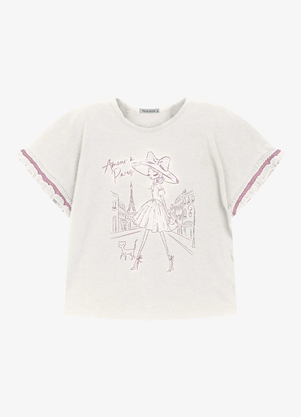 Trick Nick - Blusa Infantil Cotton Leve com Estampa Bege