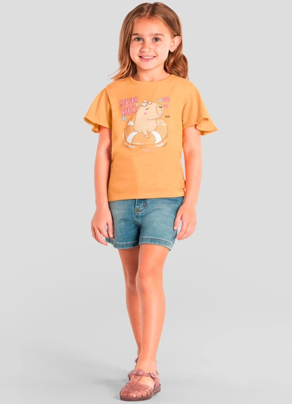 Brandili - Blusa Infantil de Capivara com Strass Amarelo 2