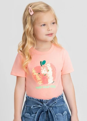 Blusa Infantil Doce Maçã Meia Malha Up Baby Rosa - UP BABY