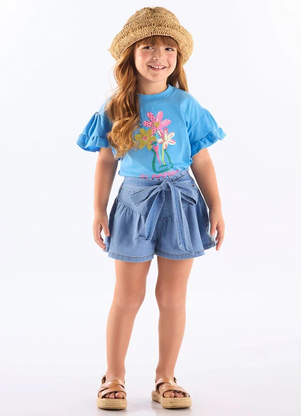 Up Baby - Blusa Infantil em Algodão Azul 2