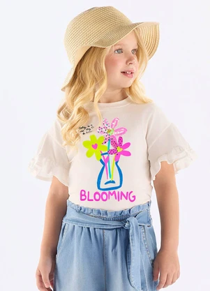 Up Baby - Blusa Infantil em Algodão Branco - UP BABY