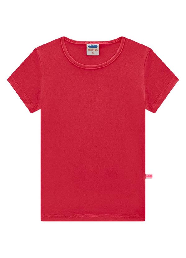Marlan - Blusa Infantil em Cotton Penteado Vermelho