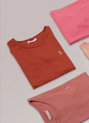 Bugbee - Blusa Infantil em Cotton Rosa - BUGBEE