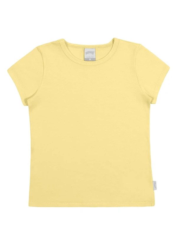 Alakazoo - Blusa Infantil em Malha Cotton Básica Amarelo