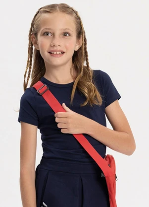 Alakazoo - Blusa Infantil em Malha Cotton Básica Azul - ALAKAZOO