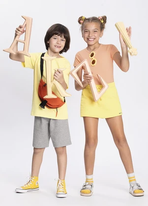 Alakazoo - Blusa Infantil em Malha Cotton Básica Laranja - ALAKAZOO