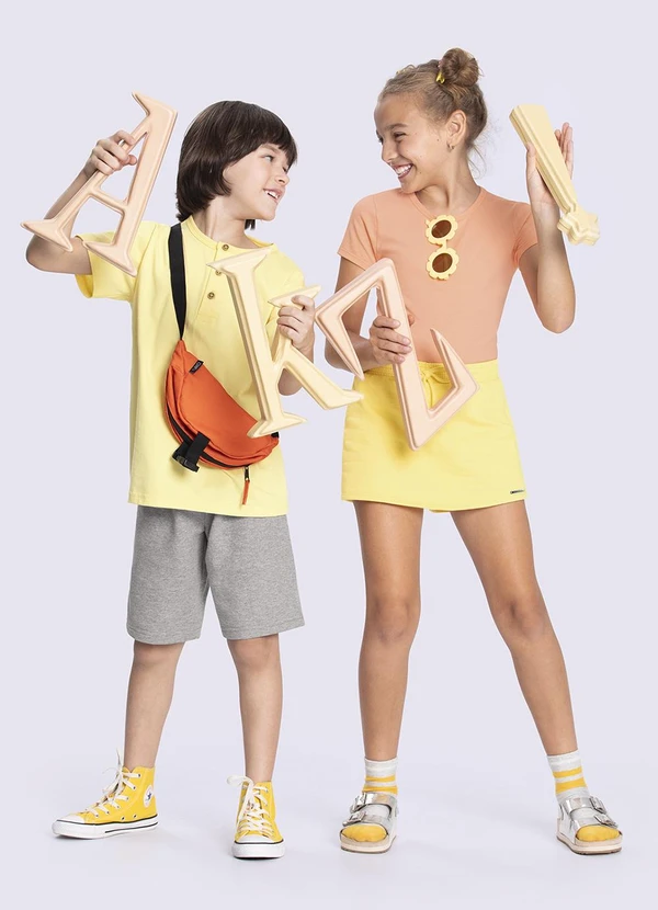 Alakazoo - Blusa Infantil em Malha Cotton Básica Laranja 4