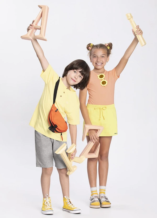 Alakazoo - Blusa Infantil em Malha Cotton Básica Laranja 5