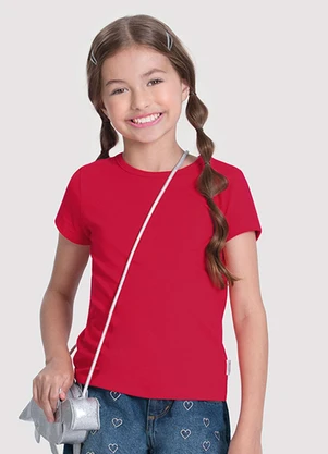 Alakazoo - Blusa Infantil em Malha Cotton Básica Vermelho - ALAKAZOO