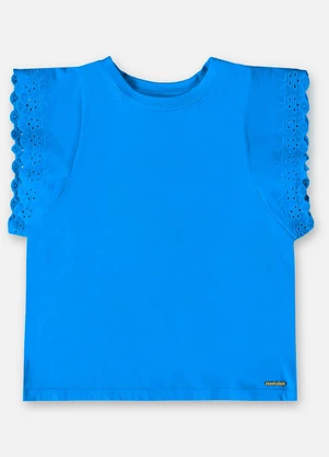 Up Baby - Blusa Infantil em Meia Malha Azul - UP BABY
