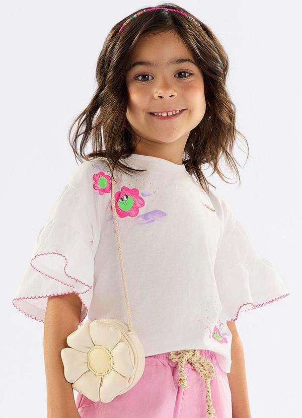 Up Baby - Blusa Infantil em Meia Malha Branco