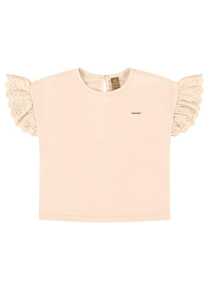Up Baby - Blusa Infantil em Meia Malha Flamê Bege - UP BABY