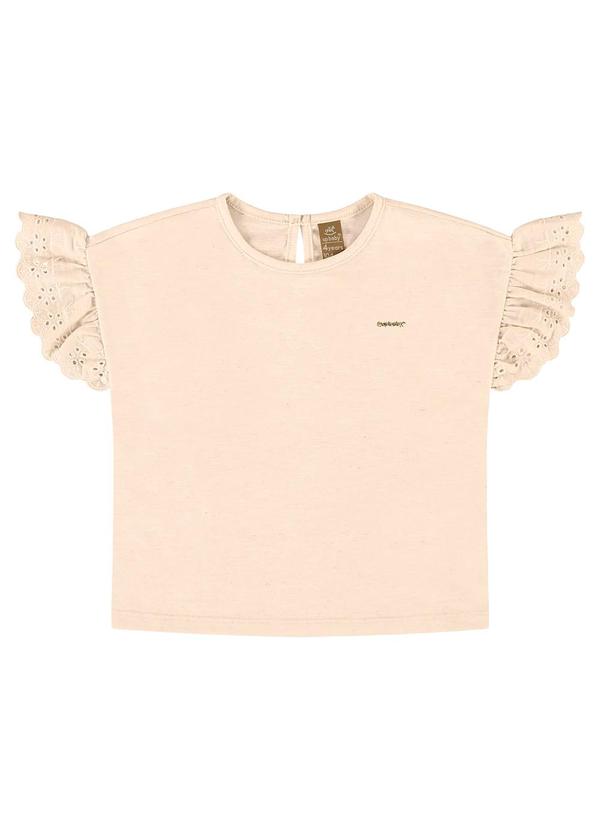 Up Baby - Blusa Infantil em Meia Malha Flamê Bege