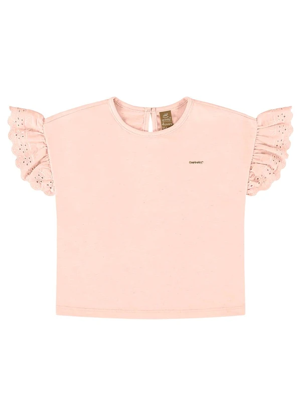 Up Baby - Blusa Infantil em Meia Malha Flamê Rosa