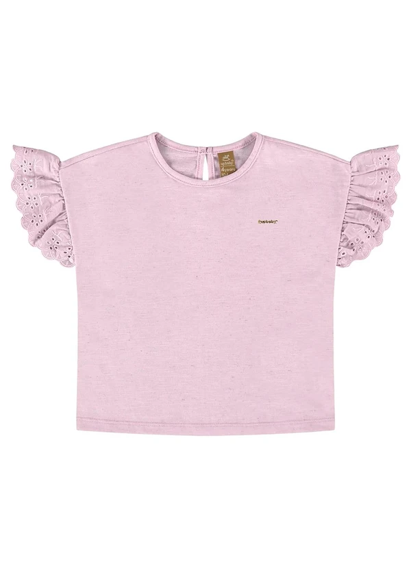Up Baby - Blusa Infantil em Meia Malha Flamê Roxo