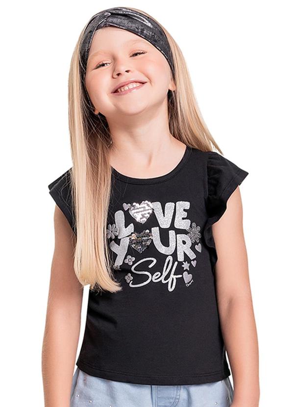 Quimby - Blusa Infantil em Meia Malha Preto