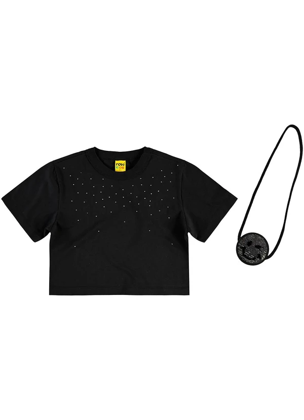 Rovi Kids - Blusa Infantil em Meia Malha Preto