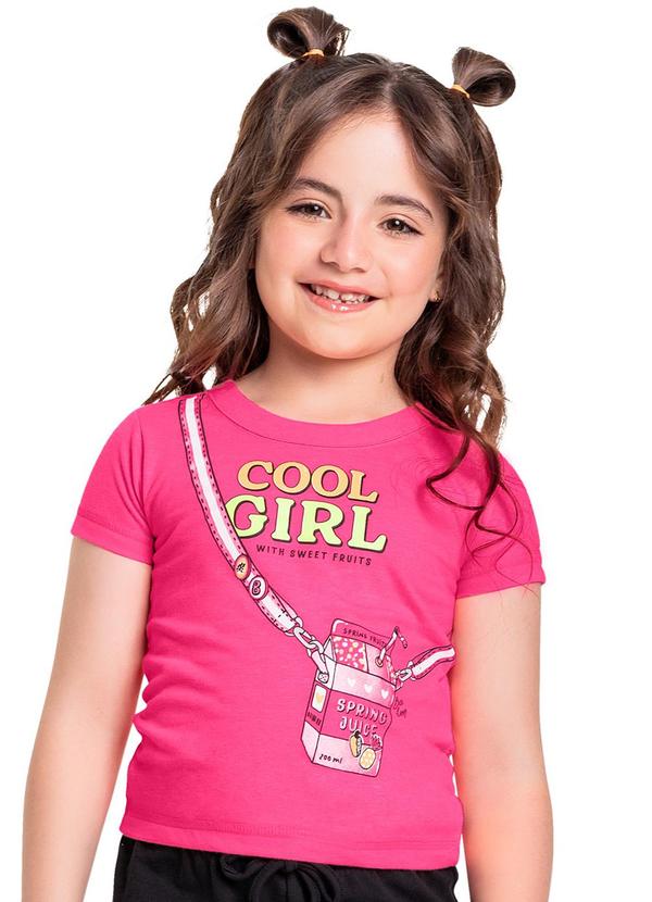 Bee Loop - Blusa Infantil em Meia Malha Rosa
