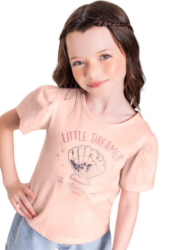 Quimby - Blusa Infantil em Meia Malha Rosa