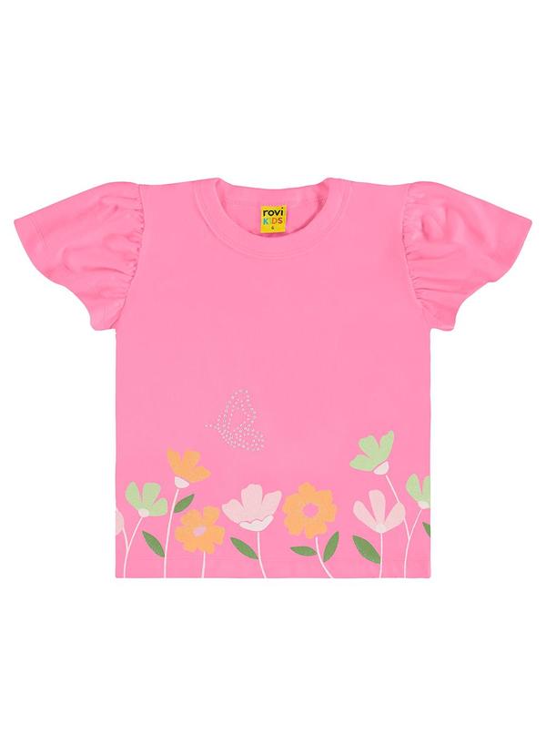 Rovi Kids - Blusa Infantil em Meia Malha Rosa
