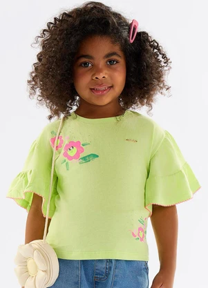 Up Baby - Blusa Infantil em Meia Malha Verde - UP BABY