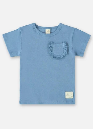 Up Baby - Blusa Infantil em Ribana Canelada Azul - UP BABY