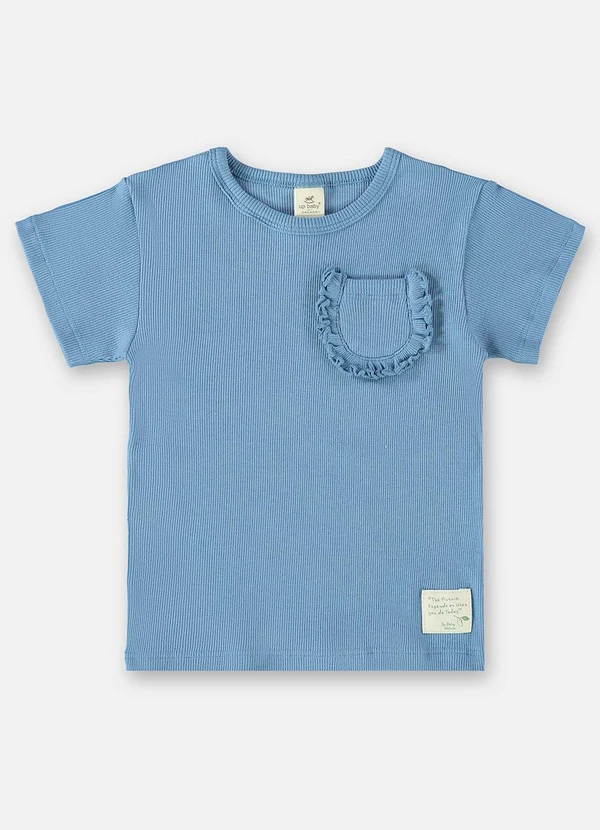 Up Baby - Blusa Infantil em Ribana Canelada Azul