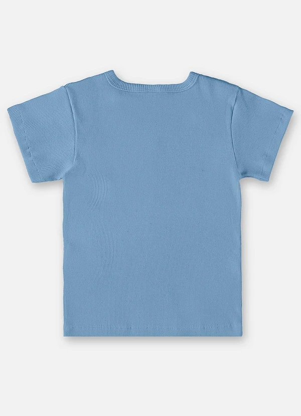 Up Baby - Blusa Infantil em Ribana Canelada Azul 2