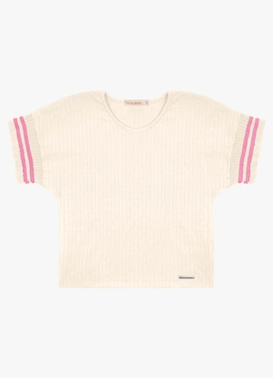 Trick Nick - Blusa Infantil em Ribana Canelada Bege - TRICK NICK
