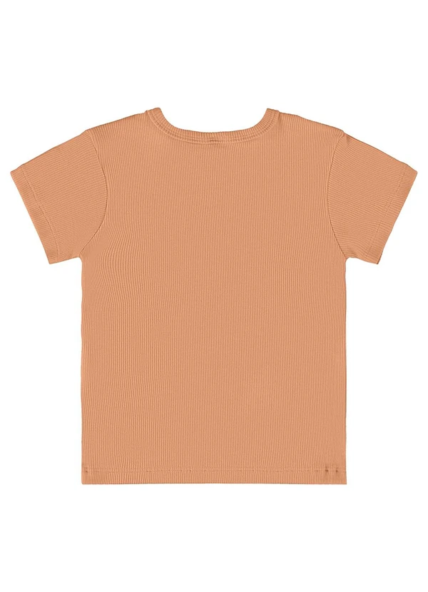 Up Baby - Blusa Infantil em Ribana Canelada Marrom 2