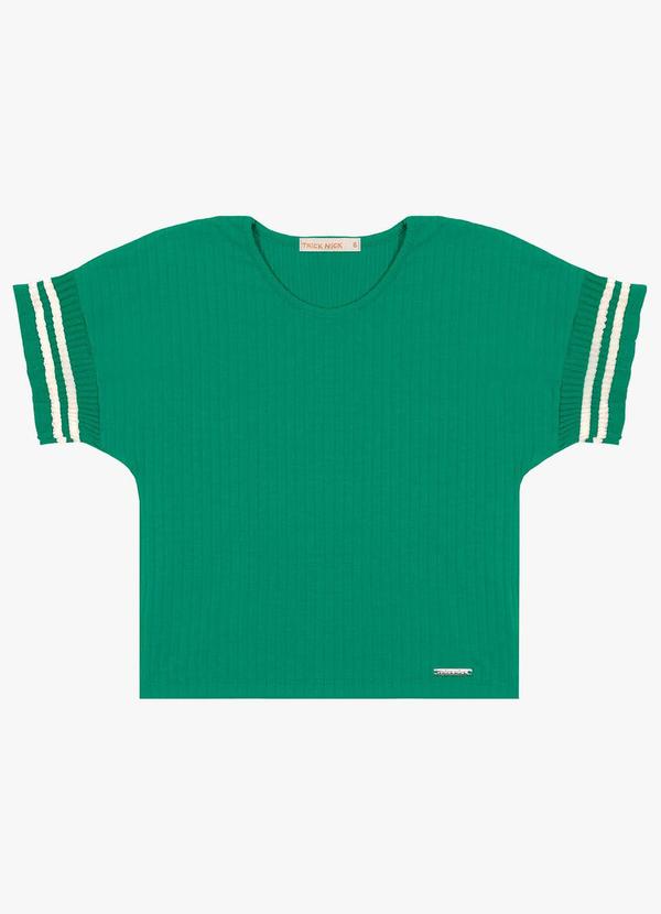 Trick Nick - Blusa Infantil em Ribana Canelada Verde