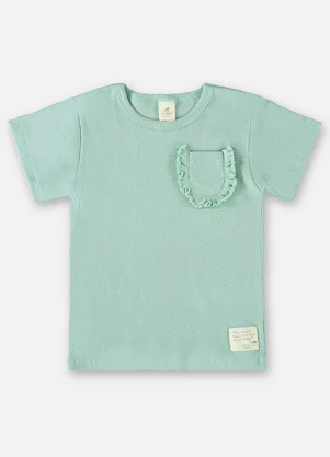 Up Baby - Blusa Infantil em Ribana Canelada Verde - UP BABY
