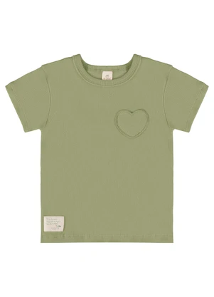 Up Baby - Blusa Infantil em Ribana Canelada Verde - UP BABY