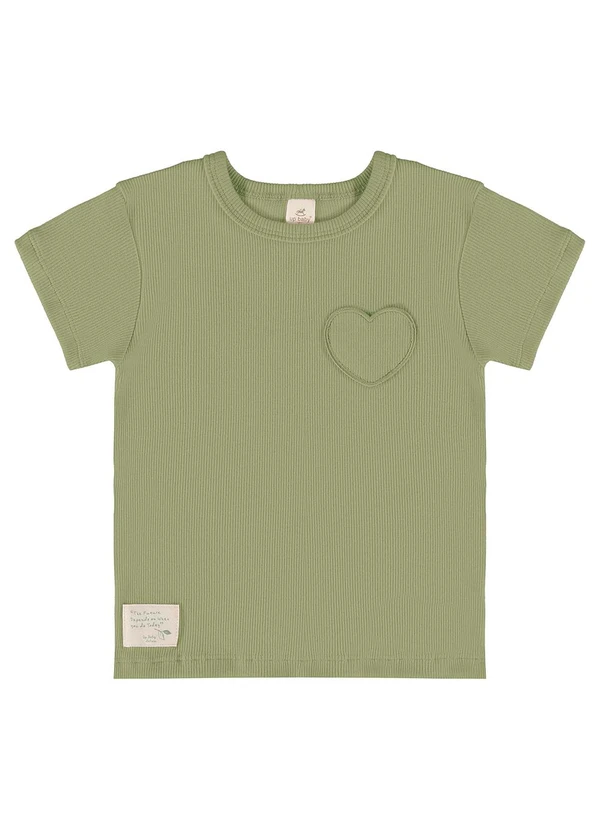 Up Baby - Blusa Infantil em Ribana Canelada Verde