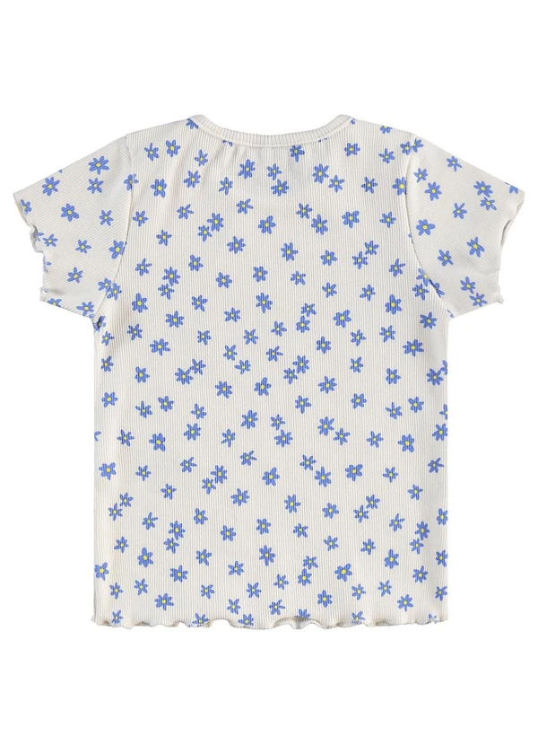 Guloseima - Blusa Infantil em Ribana Estampada Bege 2