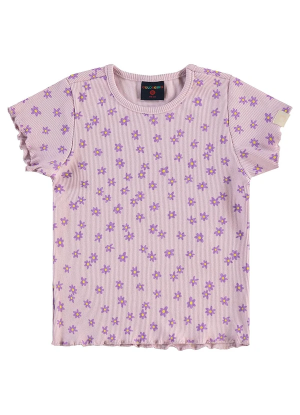 Guloseima - Blusa Infantil em Ribana Estampada Roxo