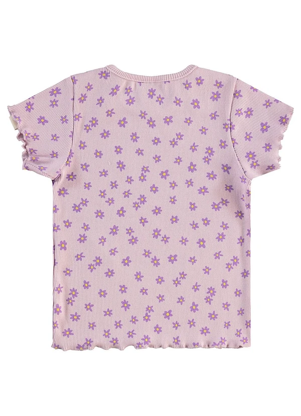 Guloseima - Blusa Infantil em Ribana Estampada Roxo 2
